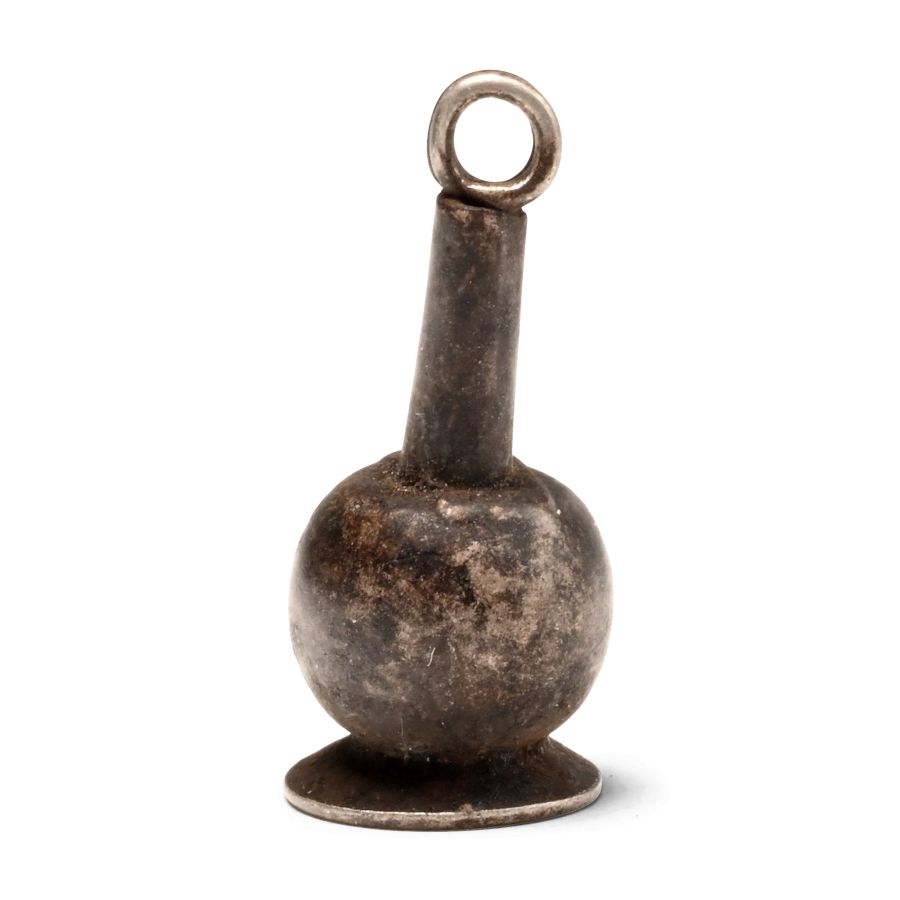 Egyptian Silver Poppy Amulet