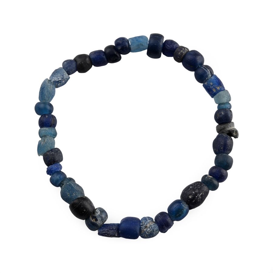 Roman Dark Blue Glass Bead Bracelet