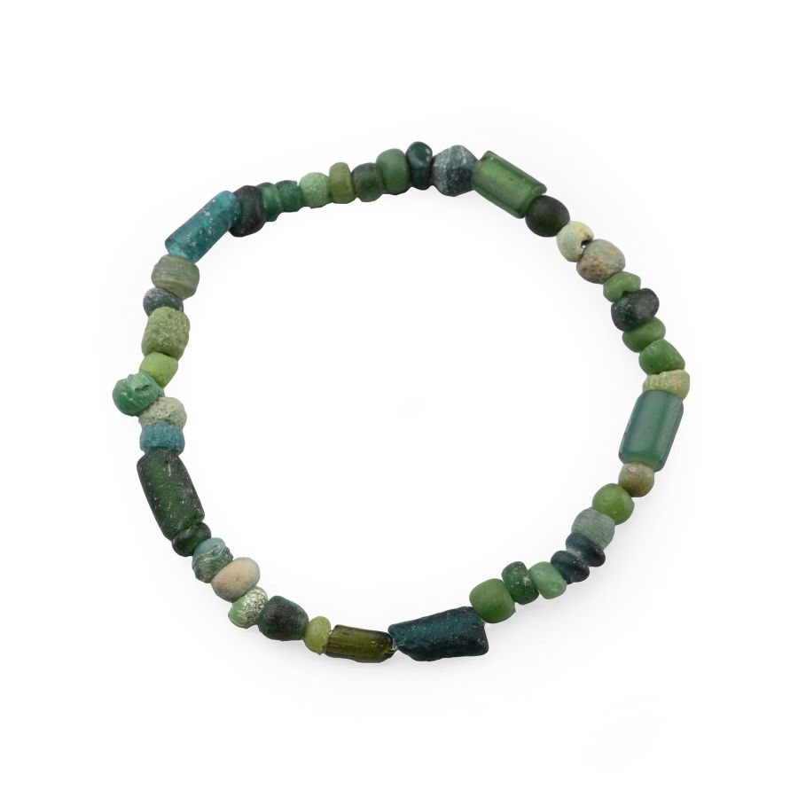 Roman Green Glass Bead Bracelet