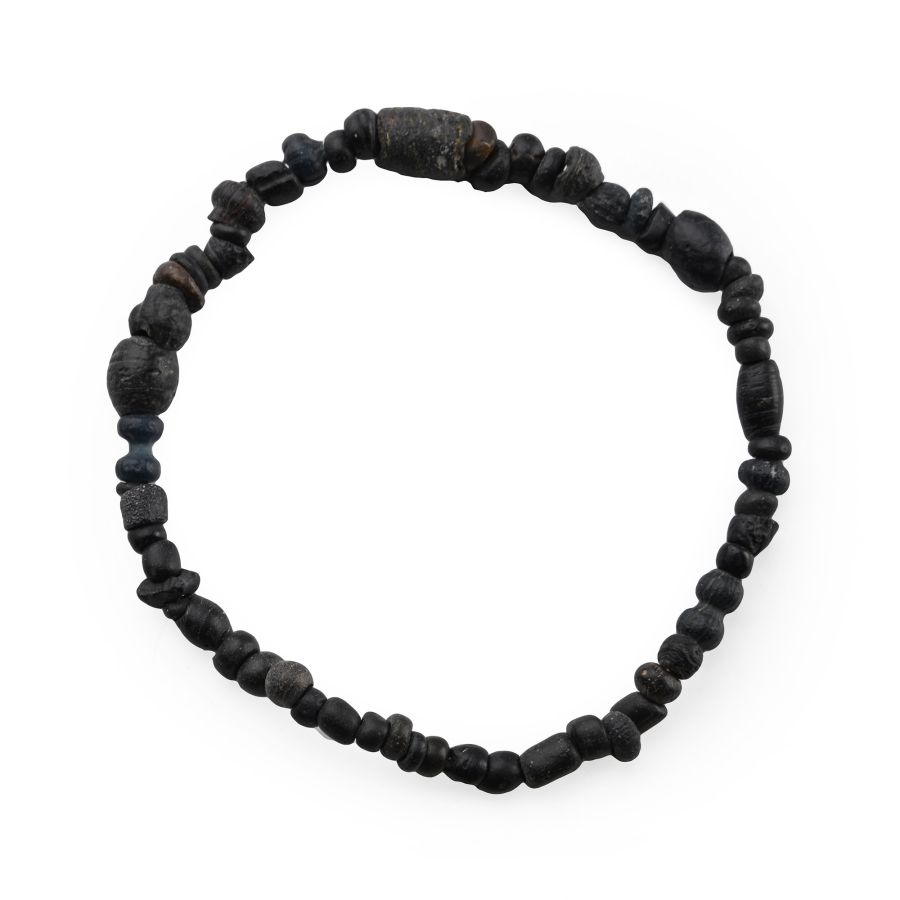 Roman Black Glass Bead Bracelet