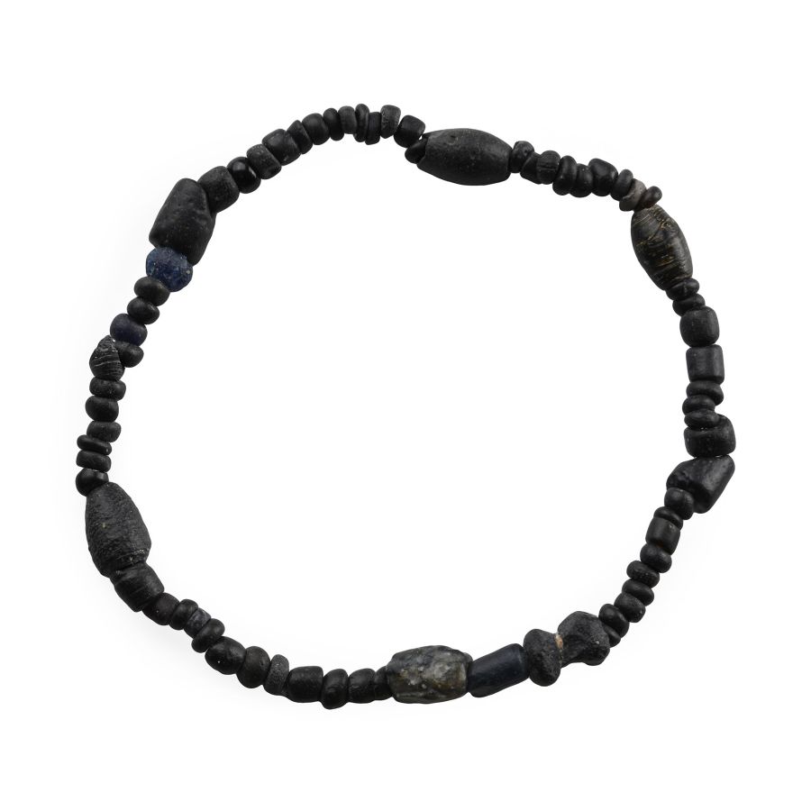 Roman Black Glass Bead Bracelet