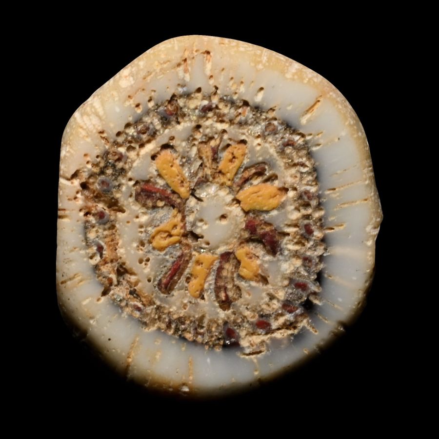 Roman Mosaic Glass Wheel Bead