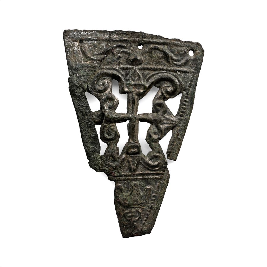 Roman Tinned Bronze Mainz-Type Gladius Sword Chape