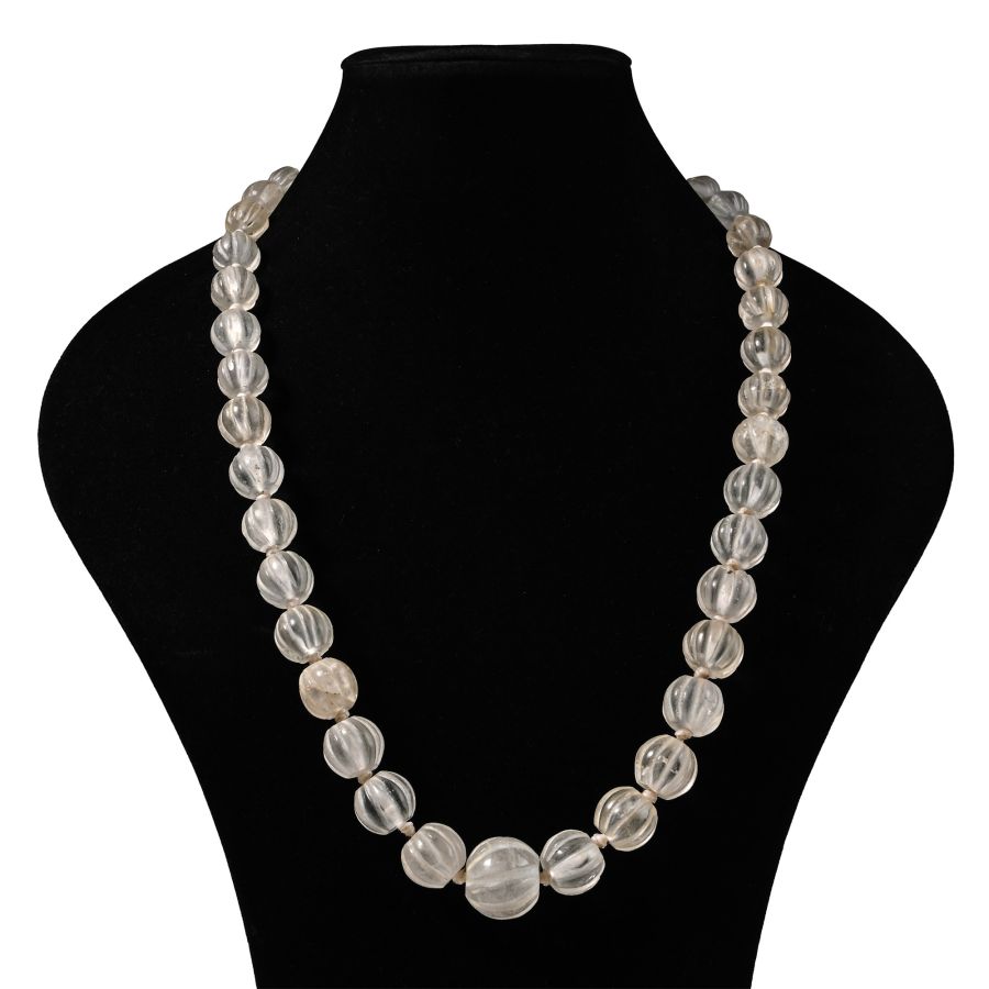 Rock Crystal Melon Bead Necklace