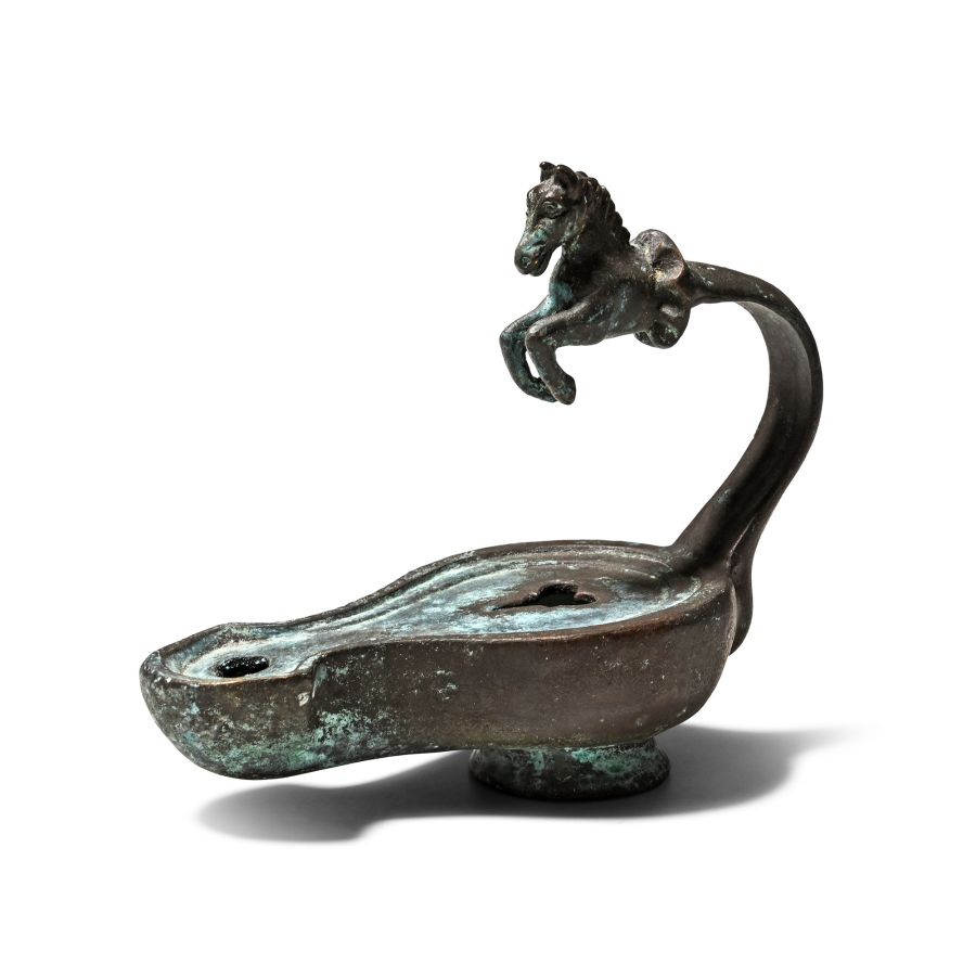 Roman Bronze Oil Lamp of the Grand Tour