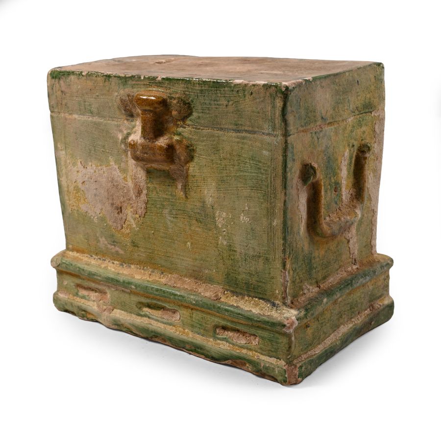 Chinese Ming Green Glazed Treasure Chest Model