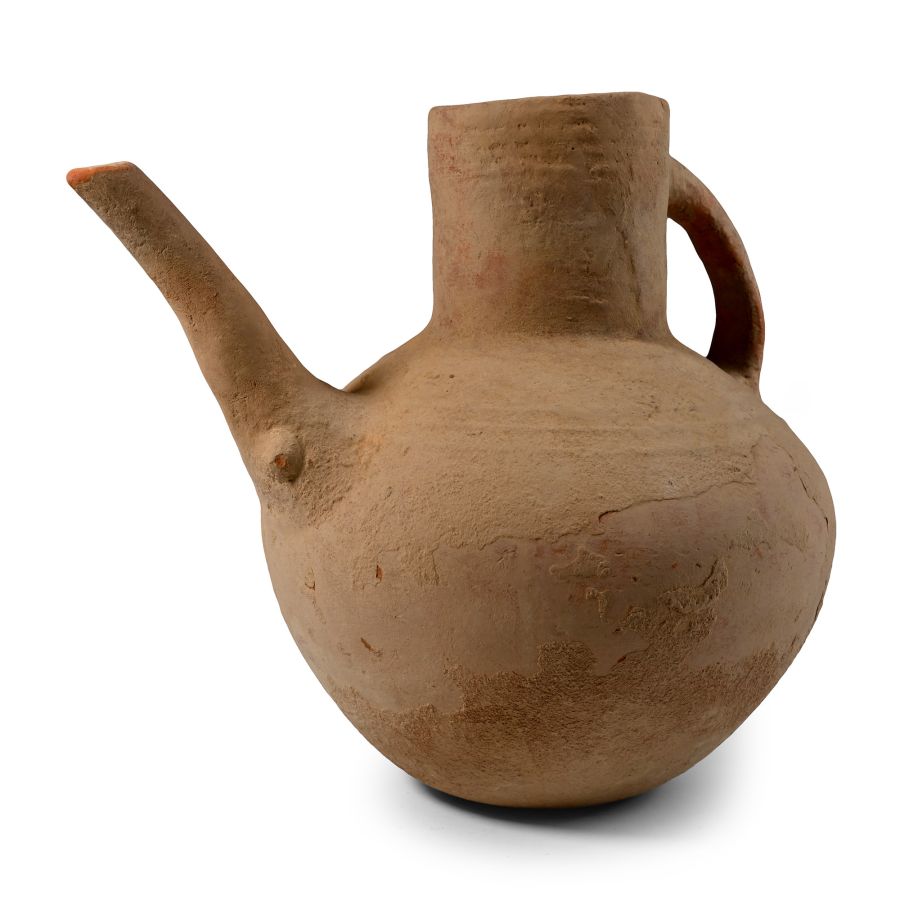 Luristan Terracotta Handled Pouring Vessel