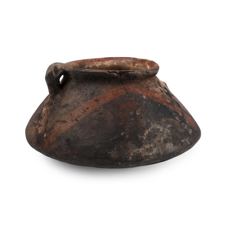 Pre-Columbian Painted Terracotta Handled Jar