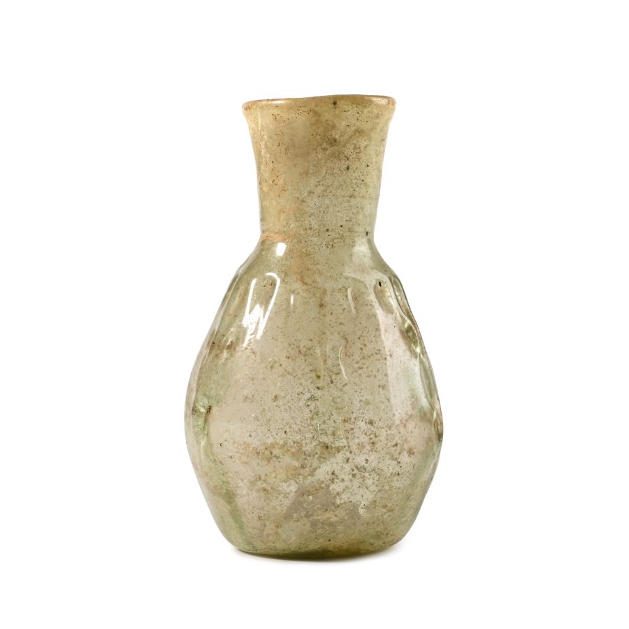 Byzantine Aqua Glass Mould-Blown Vessel