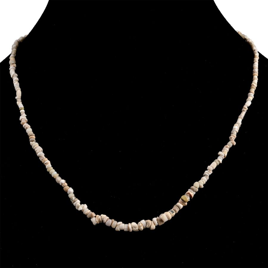 Western Asiatic White Stone Bead Necklace String