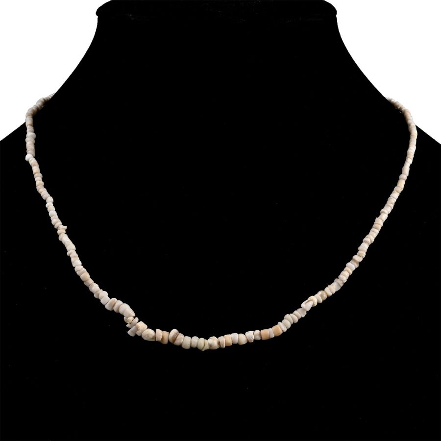 Western Asiatic White Stone Bead Necklace String