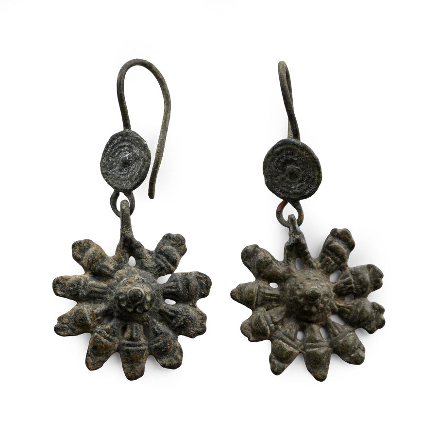 Byzantine Bronze Earring Pair