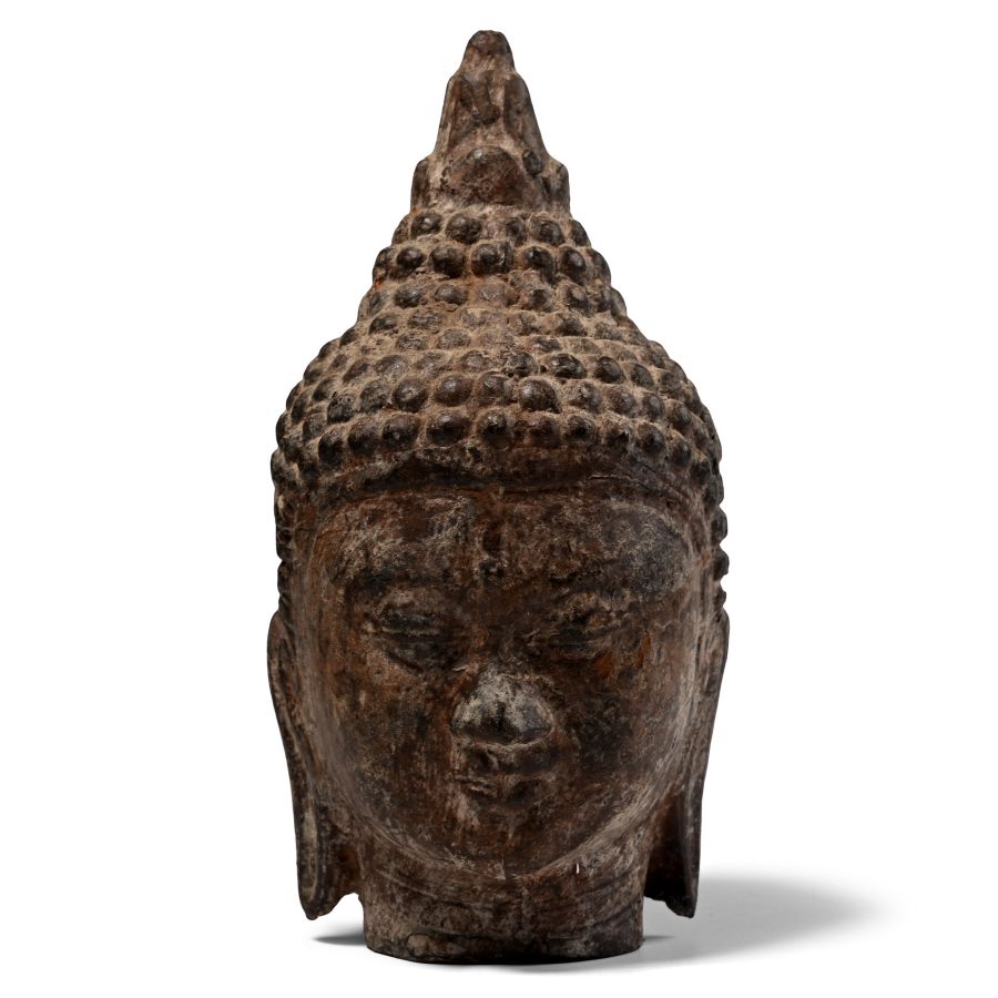 Antique Bronze Head of Buddha