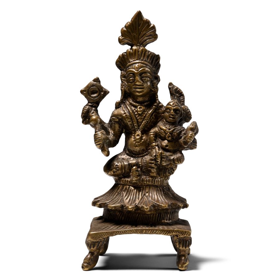 Antique Bronze Figure of Vishnu with Lakshmi