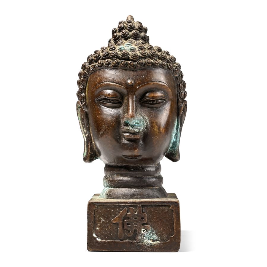 Vintage Bronze Head of Shakyamuni Buddha Stamp Seal
