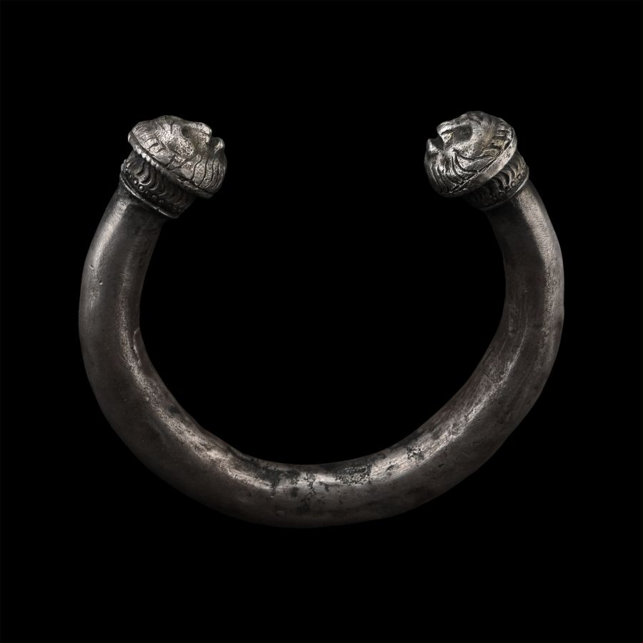 Burmese Silver Bracelet with Animal Head Terminals
