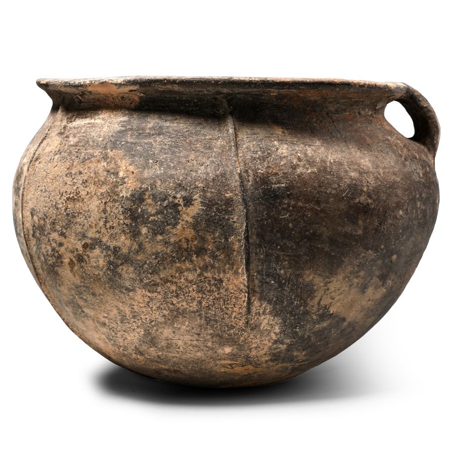Large Western Asiatic Decorated Terracotta Handled Jar