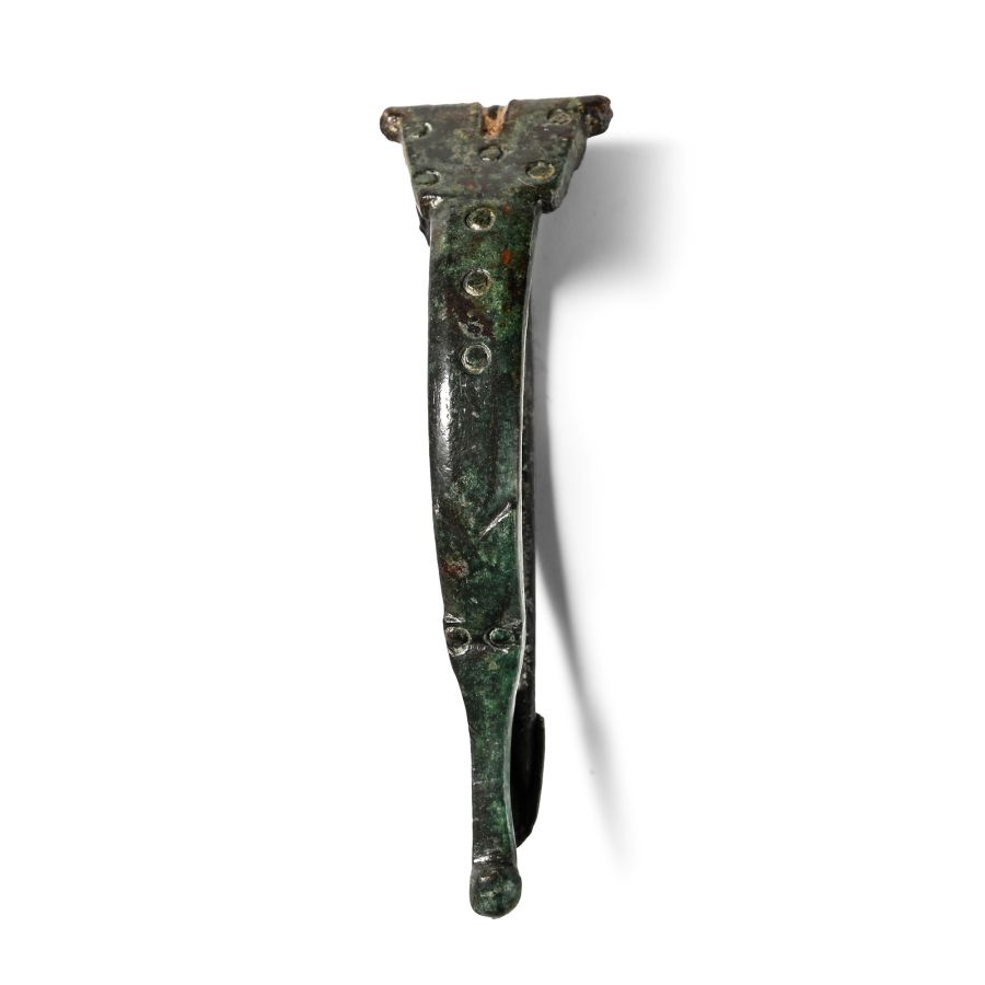 Medium Roman Bronze Wolf-Headed Bow Brooch