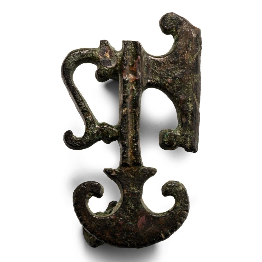 Roman Bronze Axehead Plate Brooch