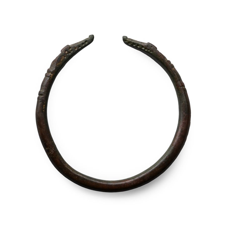 Roman Bronze Bracelet with Beast Head Terminals