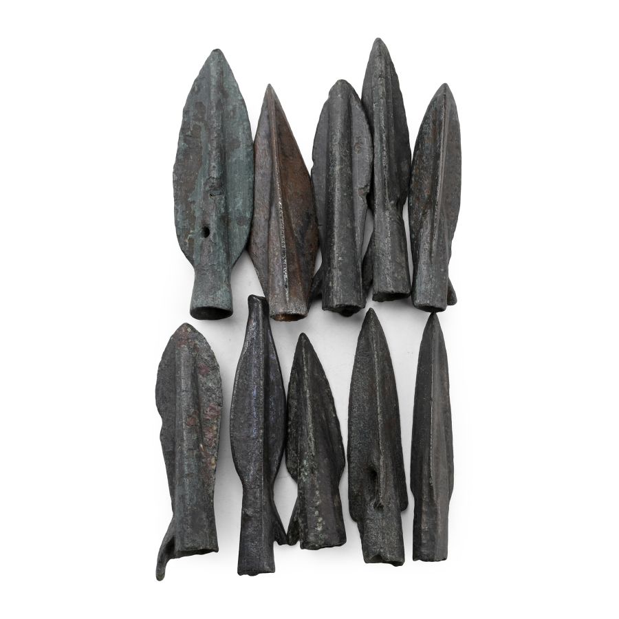 Greek Bronze Socketted Arrowhead Group