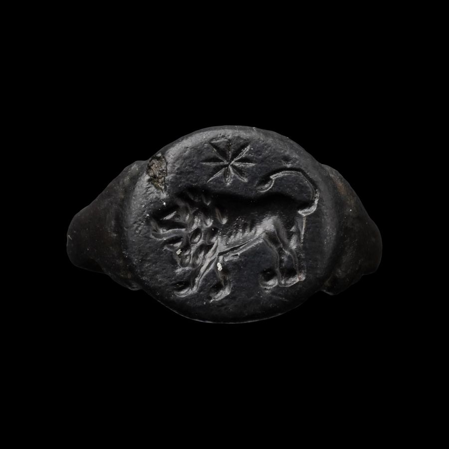 Greek Bronze Ring with Lion