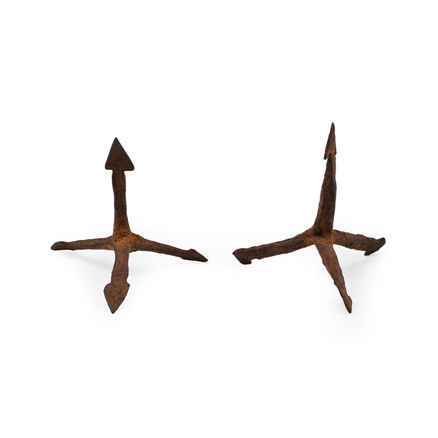 Medieval Iron Anti-Cavalry Caltrop Pair