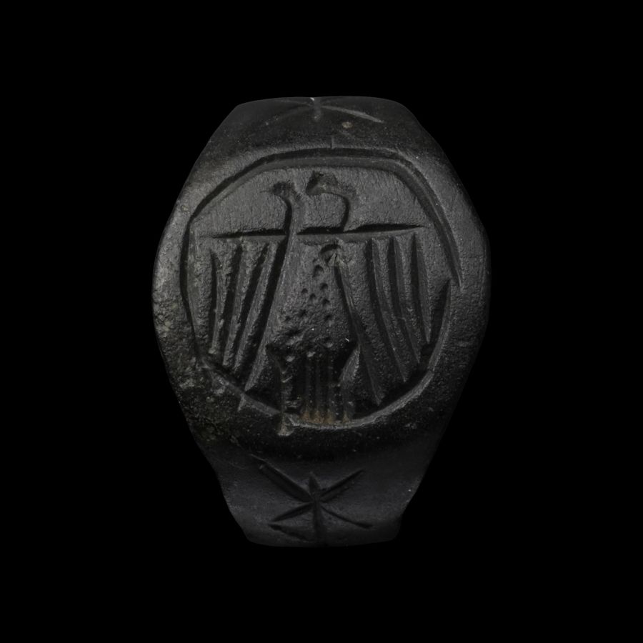 Byzantine Bronze Ring with Eagle with Spead Wings