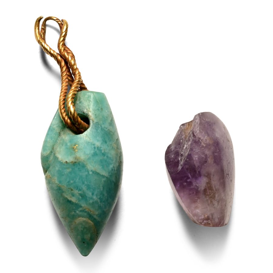 Western Asiatic Turquoise and Amethyst Bead Group