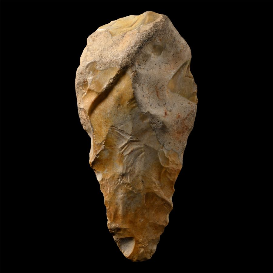 Hampshire Stone Age Kapped Flint Ficron Handaxe