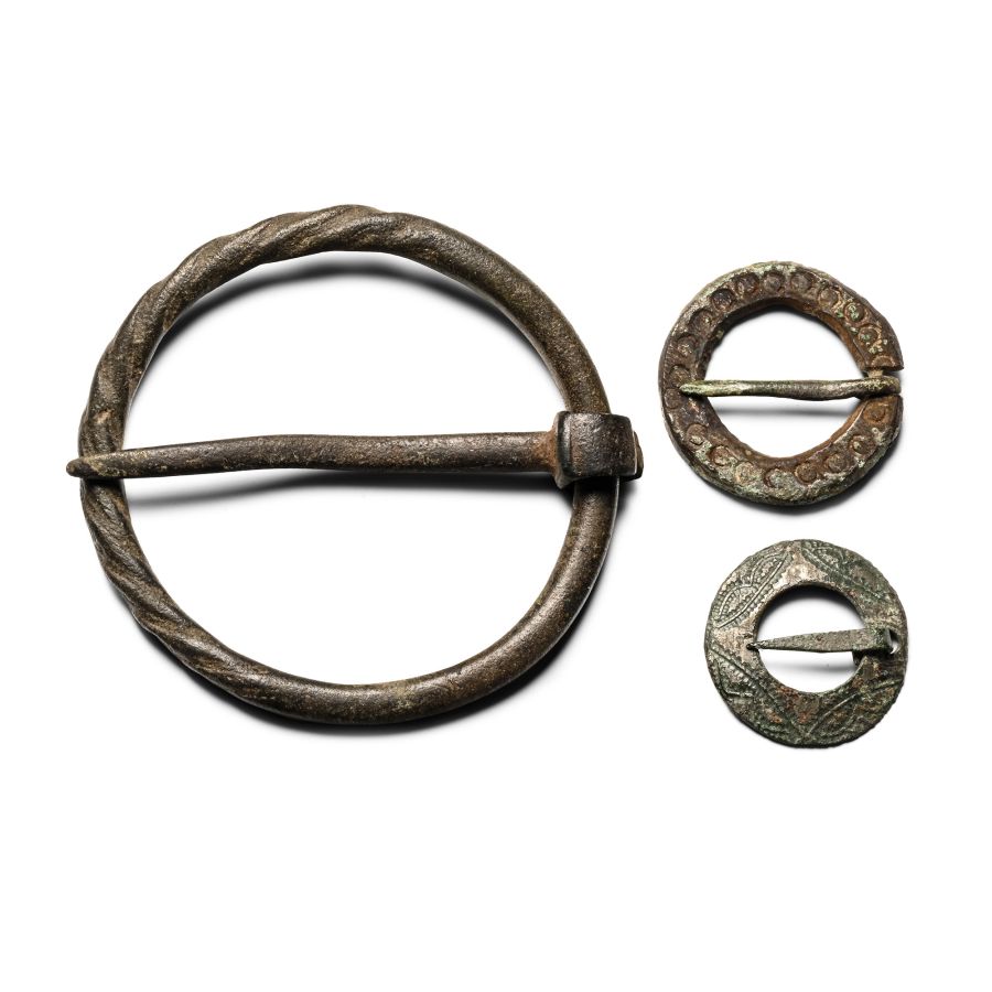 Medieval Bronze Ring Brooch Group