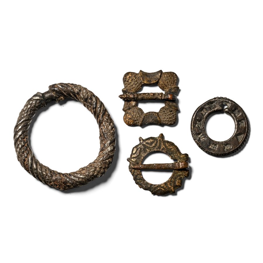 Medieval Bronze Ring Brooch Group
