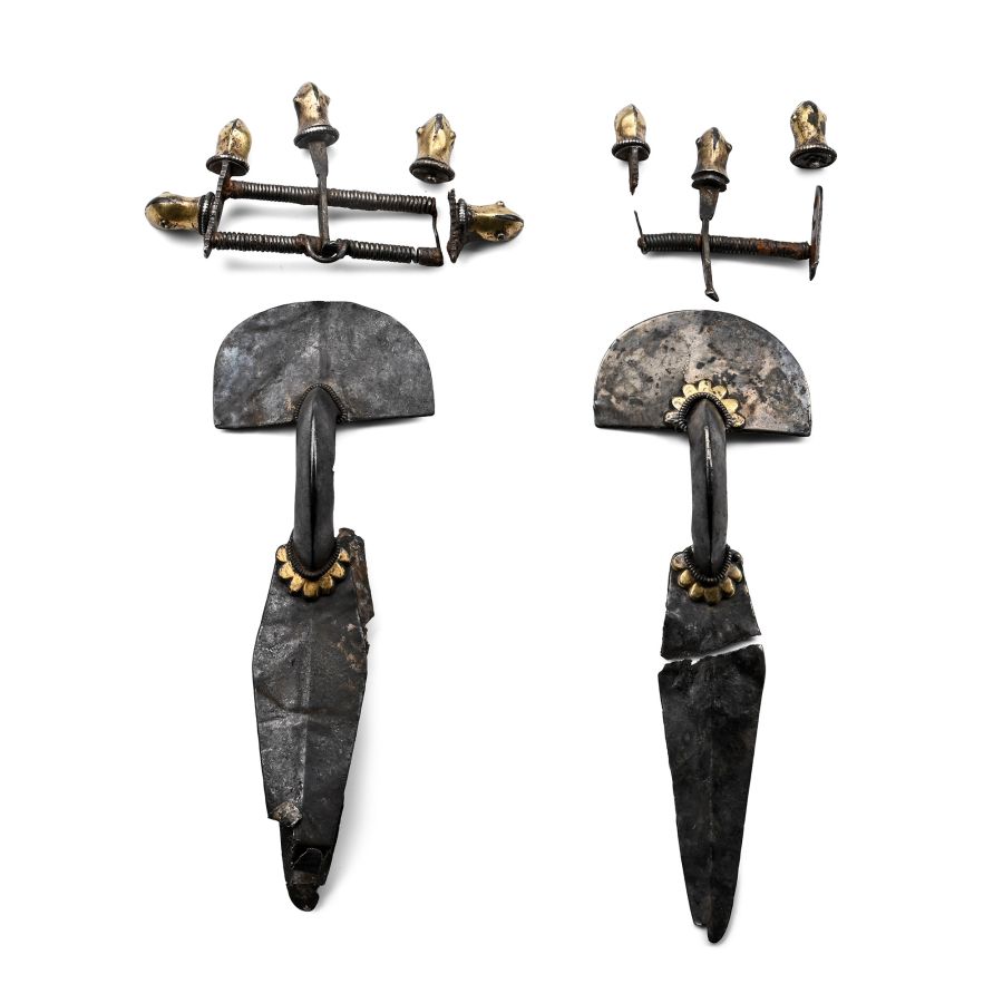 Gothic Silver-Gilt Fragmentary Brooch Pair