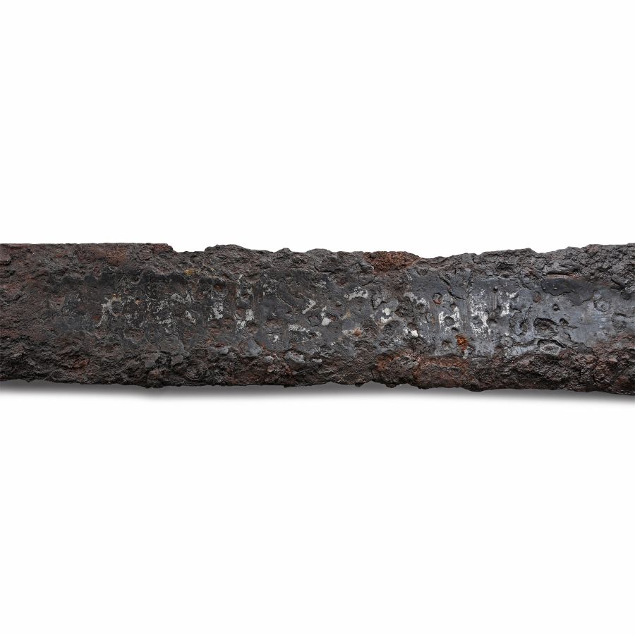 Scandinavian Viking Iron Sword with Silver Inlaid Hilt
