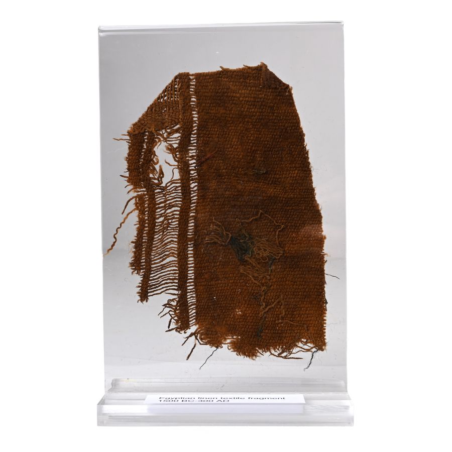 Egyptian Mummy Wrapping Fragment in Display Stand