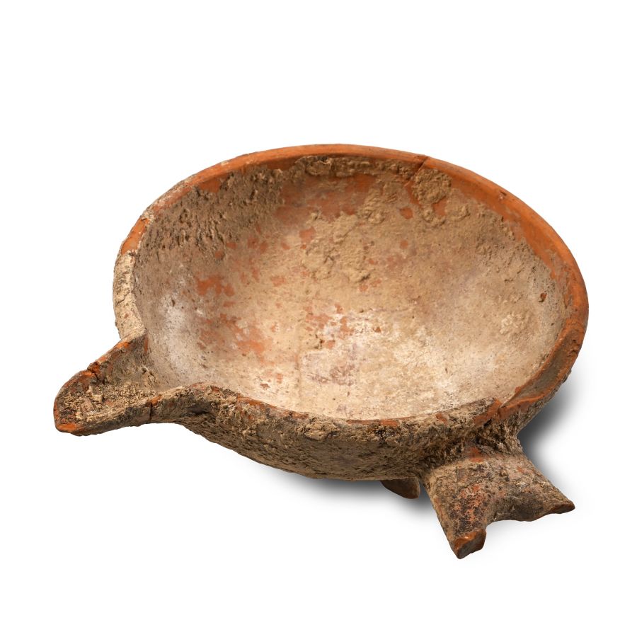 Western Asiatic Terracotta Tripod Footed Pouring Dish