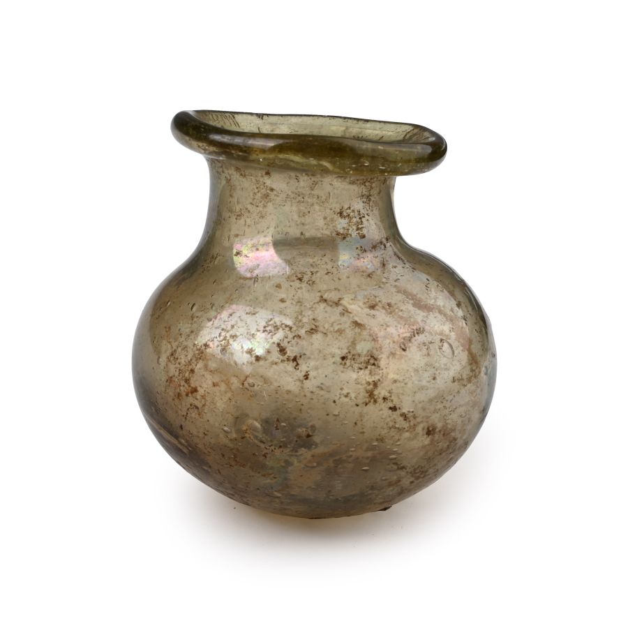 Roman Pale Green Glass Perfume Jar