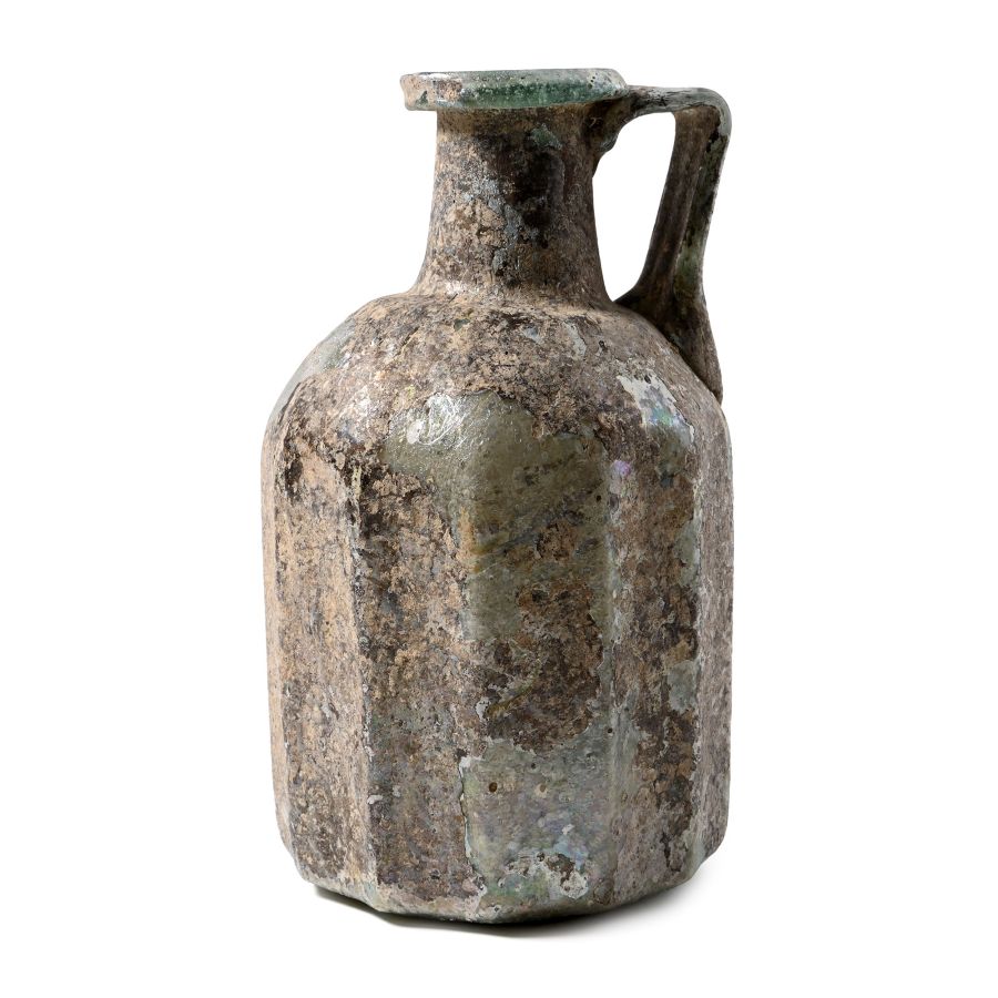 Large Roman Iridescent Twelve-Sided Jug
