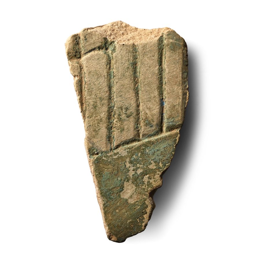 Egyptian Limestone Painted Relief Fragment from a Tomb