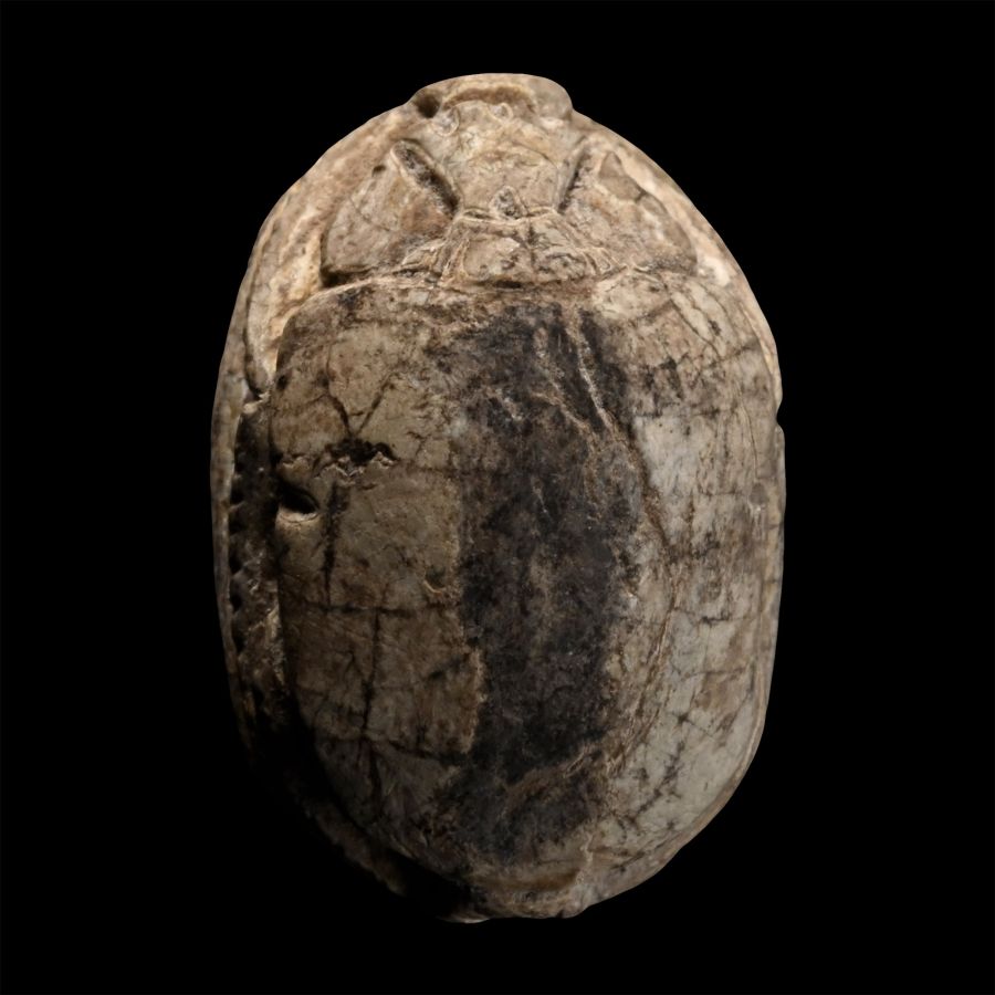 Egyptian Steatite Scarab with Nude Figure