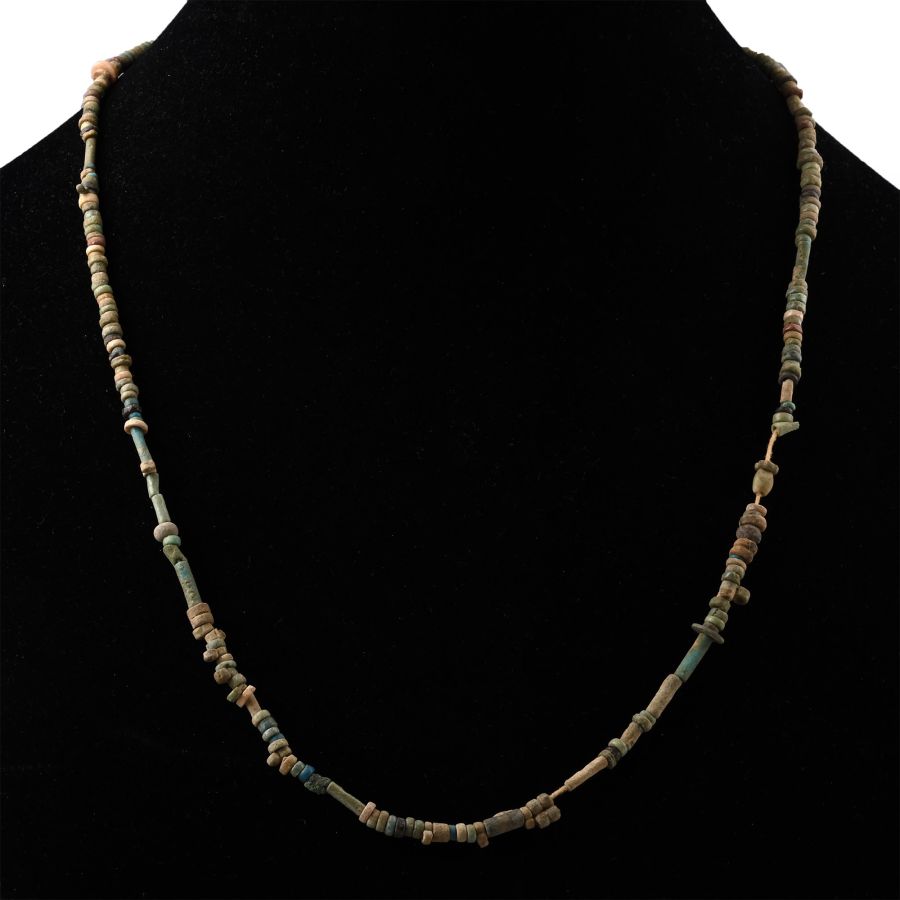 Egyptian Faience Mummy Bead Necklace String
