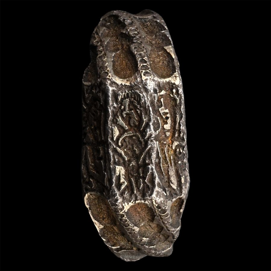 Medieval Silver Iconographic Ring with Three Saints