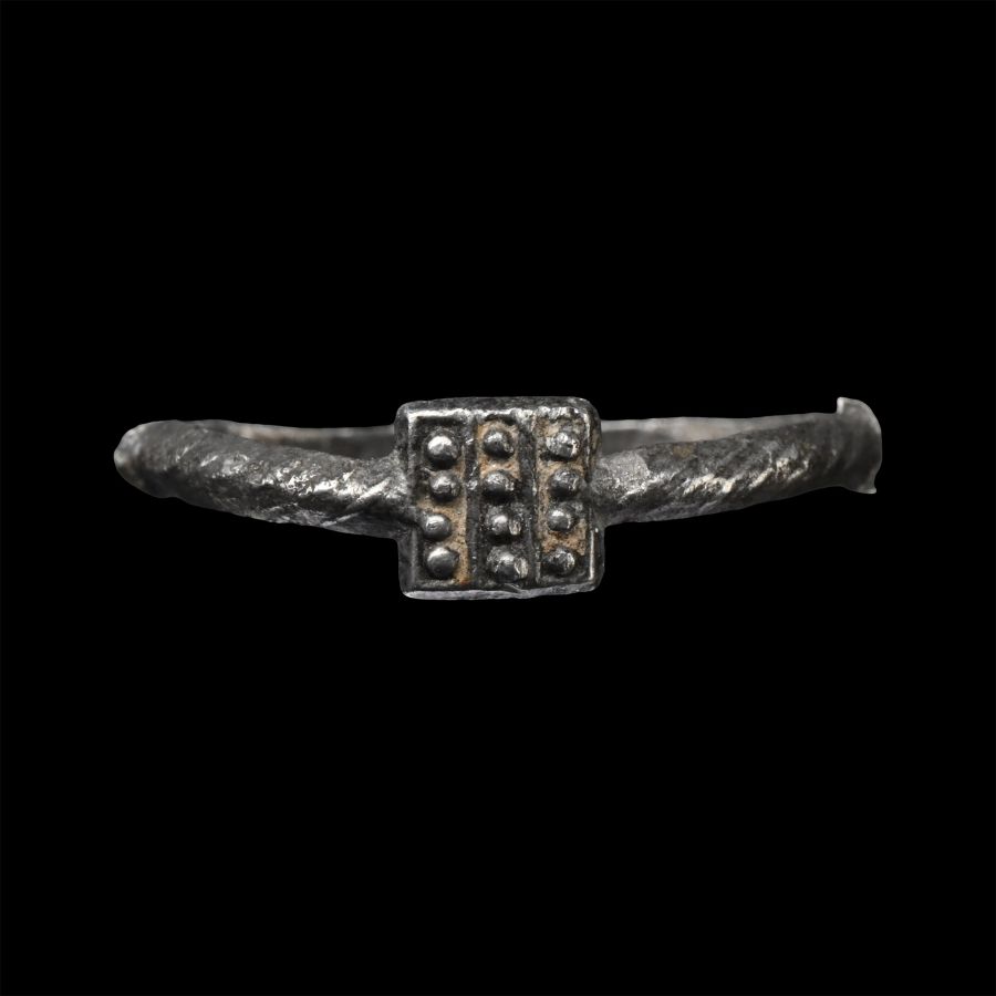 Post Medieval Silver Ring with Rectangular Bezel