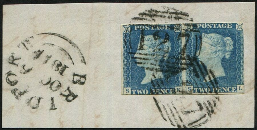 2d Pl.1 'SK-SL' Pair with '1844' TYPE NUMERALS
