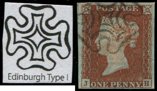 1d Pl.30 'JH''EDINBURGH' DISTINCTIVE MX