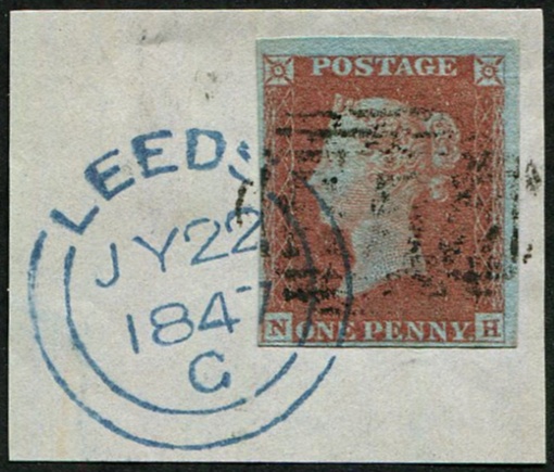 1d Pl.72 'NH' 'LEEDS. 1847' CDS IN 'BLUE'