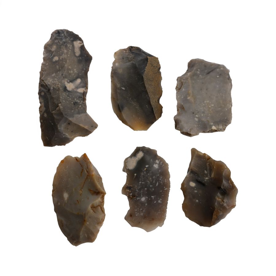 British Stone Age Knapped Flint Scrapers and Blades from Dialstone