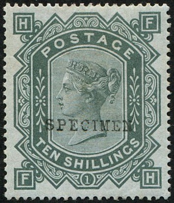 10/- SG 131s (WMK.ANCHOR, ON 'BLUED PAPER') OVPT