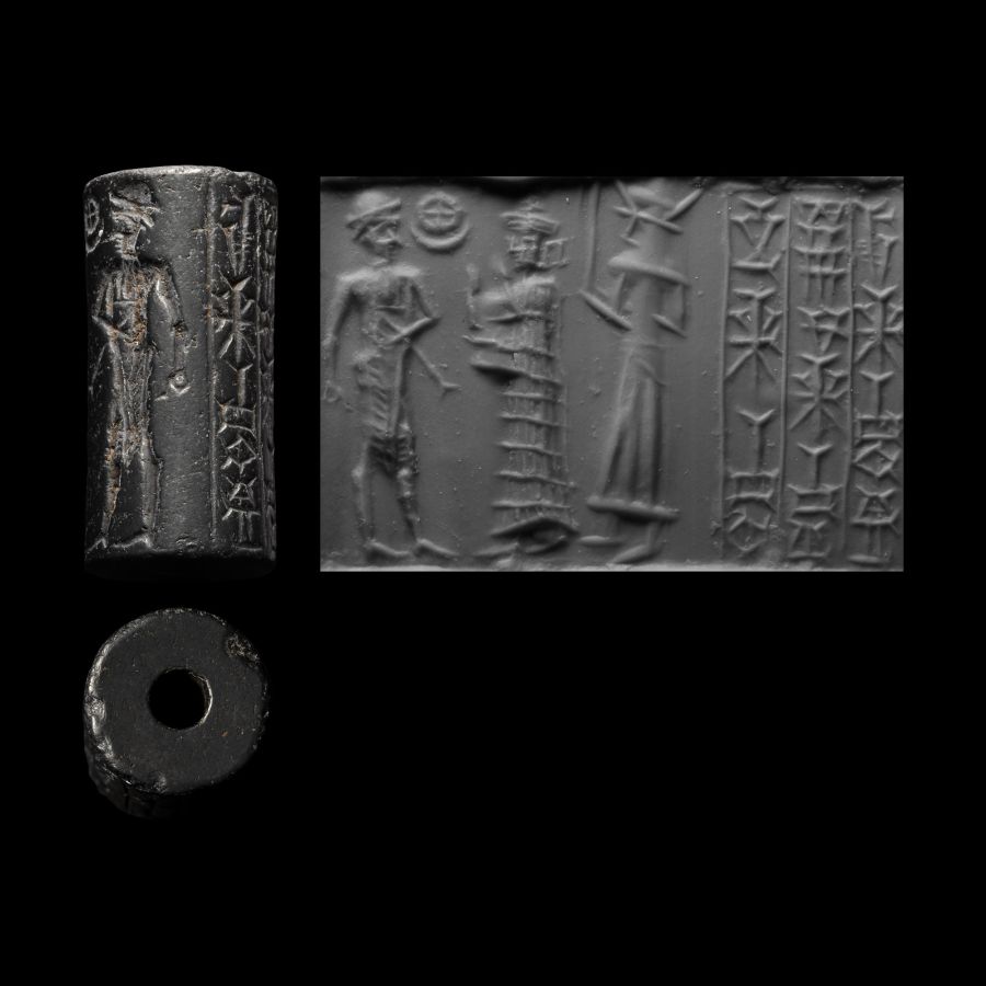 Old Babylonian Hematite Cylinder Seal for Lu-Enkika, Son of Iddin-Sin, Servant of Enki
