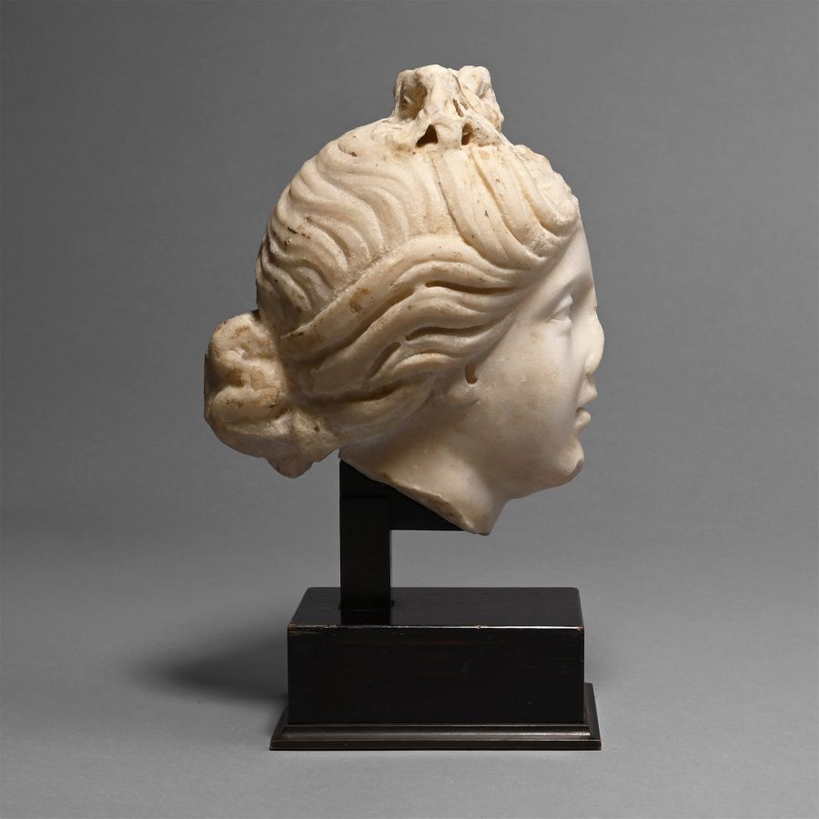 Roman Marble Head of Venus, the Goddess of Love